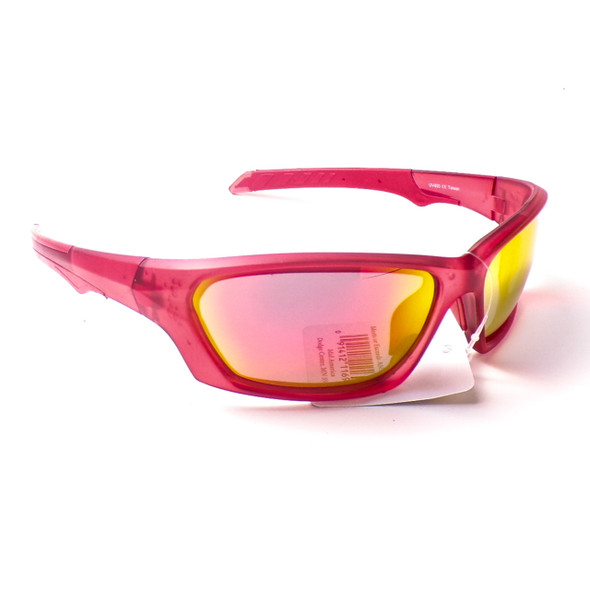 Full Frame Translucent Red Sport Wrap Sunglasses