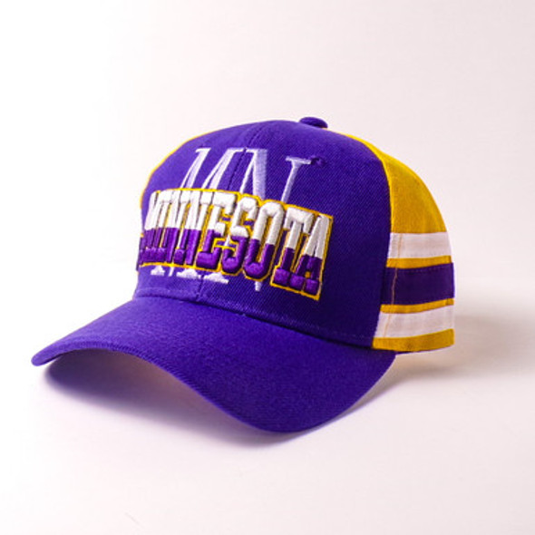 Gold, White and Purple Adjustable Minnesota Hat