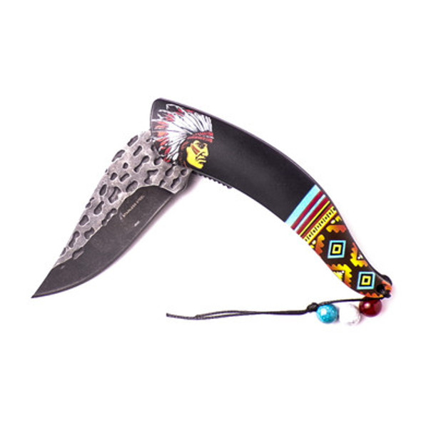 Black Native American Style Knife w/Beads