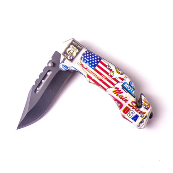Main Street USA Decorated Tactical Outdoor Rescue Knife