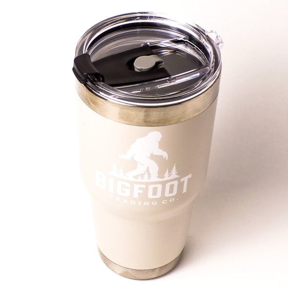 30 oz. Beige Bigfoot Trading Stainless Steel Tumbler w/Steel Straw