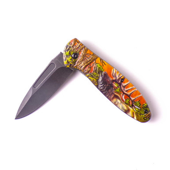 Red Elk Decorated Tactical Utility Sport Knife