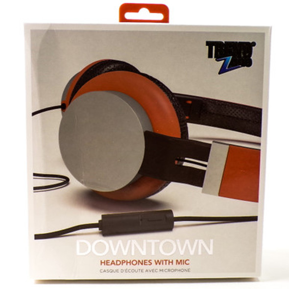 Wired Orange Downtown Headphones w/Microphone