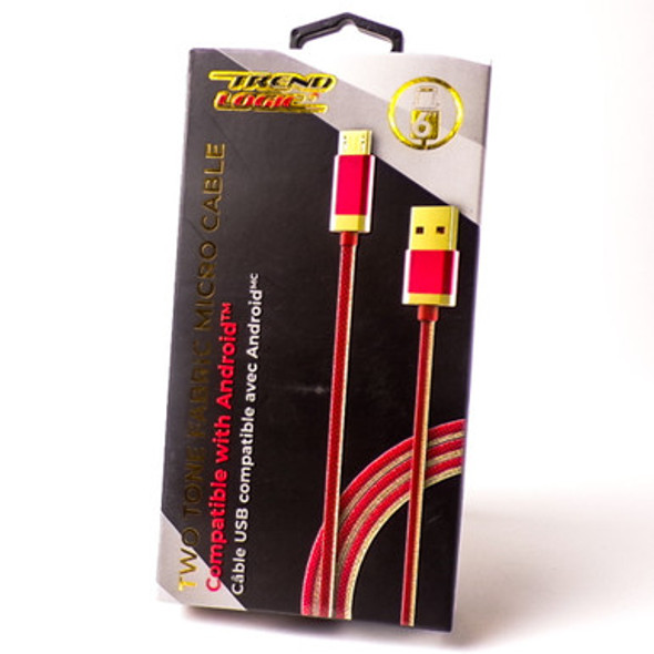 Two Tone 6' Fabric Micro to USB Cable