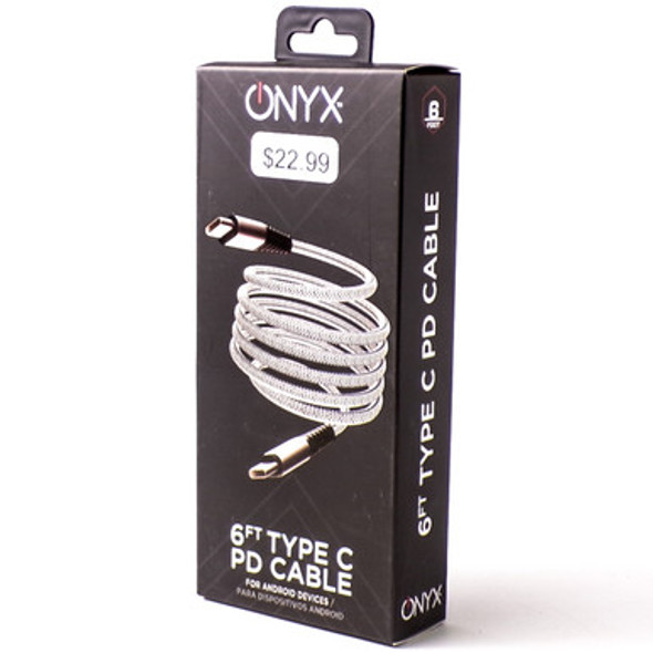 6' Onyx Type-C to Type-C PD Cable