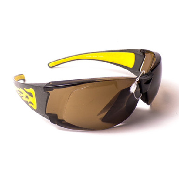 Polycarbonate Lens Safety Glasses with Yellow Flames
