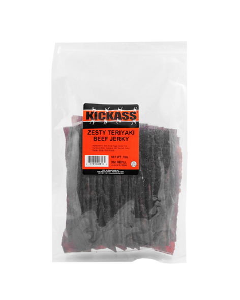 Kick Ass Zesty Teriyaki Beef Jerky (20ct Bag)