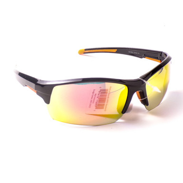 Black/Orange Half Frame Sport Sunglasses