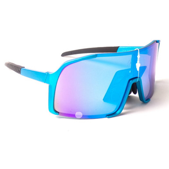 Wrap Around Blue Semi Frame Sunglasses