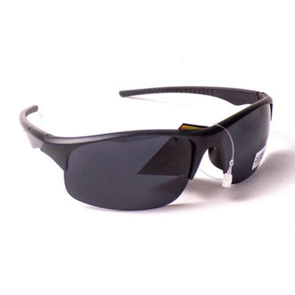 Semi Frame Black Wrap Sunglasses