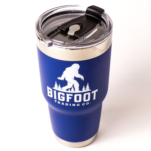 30 oz. Blue Bigfoot Trading Stainless Steel Tumbler w/ Steel Straw