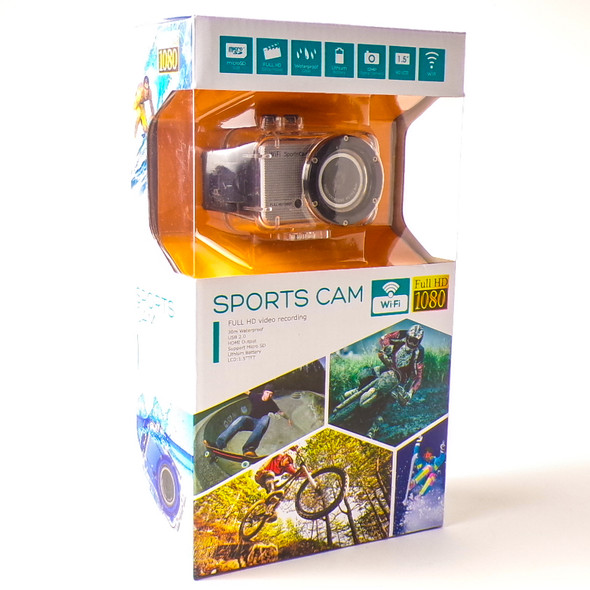 Waterproof Full HD 1080P Wi-Fi Sports Camera with LED Screen