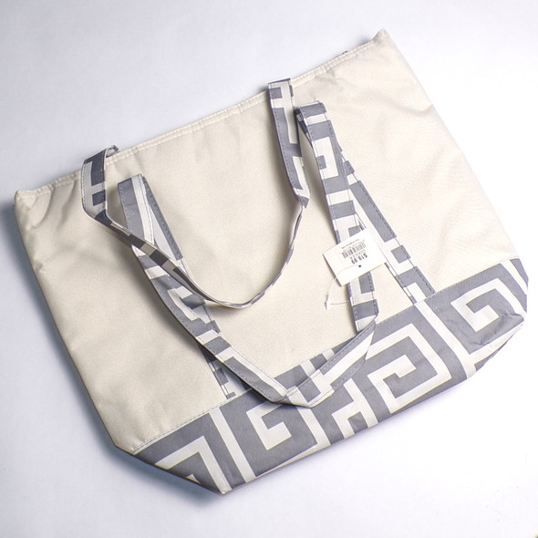 Canvas Shoulder Bag + Thermal Cooler - White/Gray