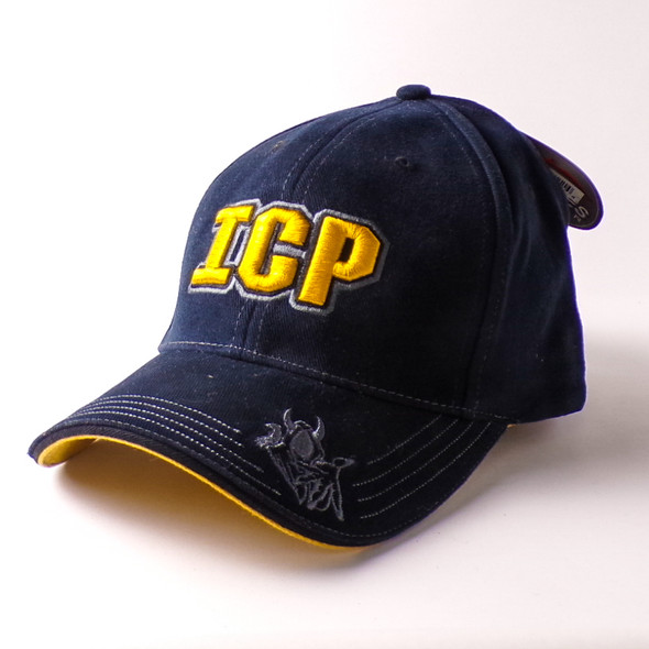 Vintage Dark Blue/Gold Insane Clown Posse 'ICP' Brushed Cotton Fitted Hat - L/XL - New