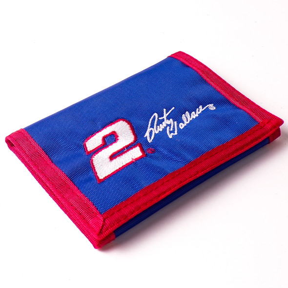 Vintage Red/Blue Rusty Wallace Miller Lite #2 Embroidered Canvas Wallet