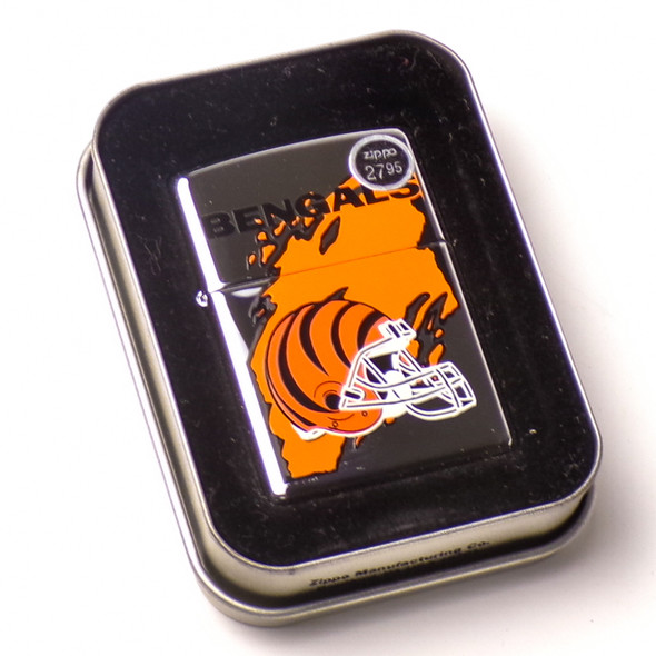 Vintage 1998 Cincinnati Bengals NFL Polished Chrome Zippo Lighter