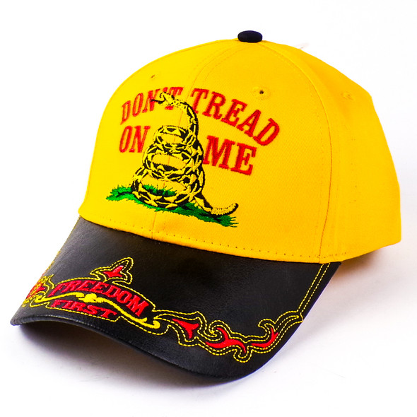 Gold + Black Don't Tread on Me Freedom First Baseball Cap