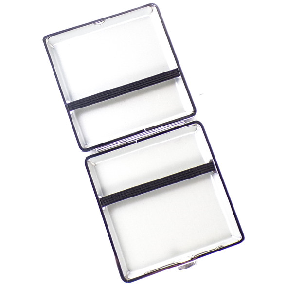 Vintage White Choppers Three Skulls Leather/Chrome Cigarette Case