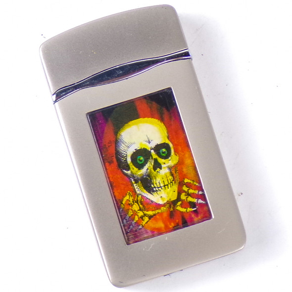 Holographic Skull Flip-Top Torch Lighter