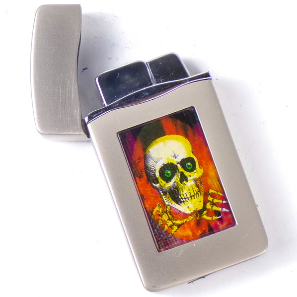Holographic Skull Flip-Top Torch Lighter