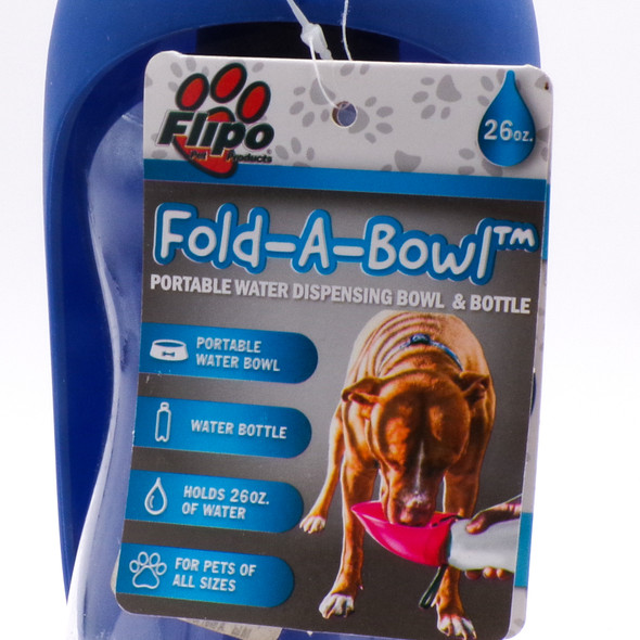 26 oz. Pink Fold-A-Bowl Portable Water Dispensing Bowl + Bottle 26 oz. Pink Fold-A-Bowl Portable Water Dispensing Bowl + Bottle