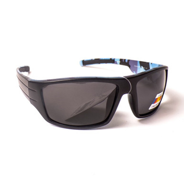 Polarized Blue Camo Interior Sport Sunglasses