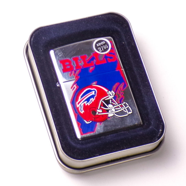 Vintage 1998 Buffalo Bills NFL Polished Chrome Zippo Lighter