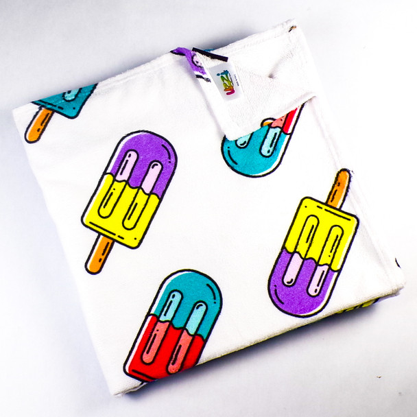 30" x 60" White Uzzi Popsicles Beach Towel