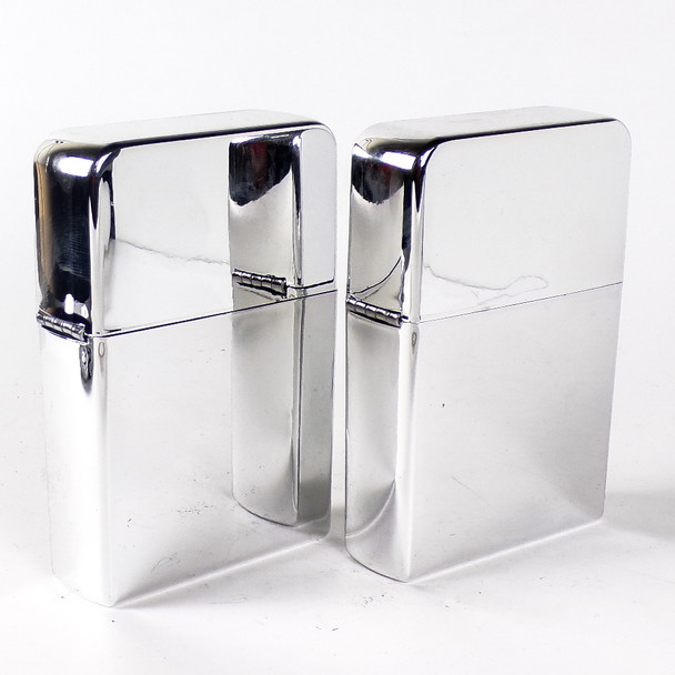XL Polished Chrome 4" x 2.5" Flip-Top Refillable Lighter