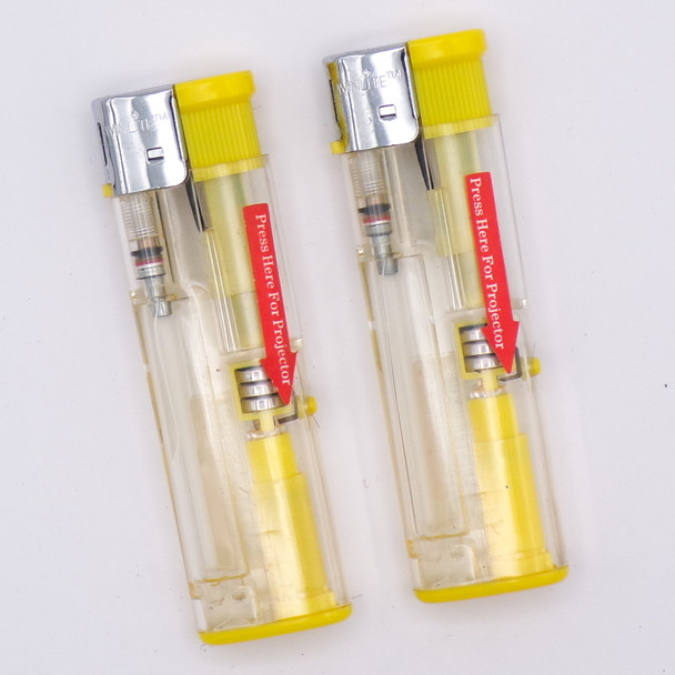 Set of Two Happy Face Emoji Projecting Refillable Lighters