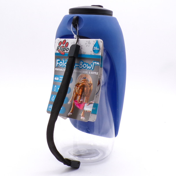 26 oz. Blue Fold-A-Bowl Portable Water Dispensing Bowl + Bottle 26 oz. Blue Fold-A-Bowl Portable Water Dispensing Bowl + Bottle
