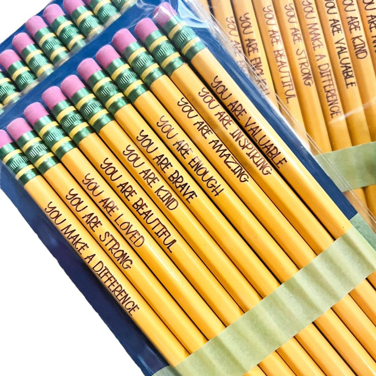 DASHENRAN Affirmation Pencil Set, Motivational Pencils, Personalized  Compliment Wood Pencils, Pencil Set for Sketching and Drawing, for Students  and