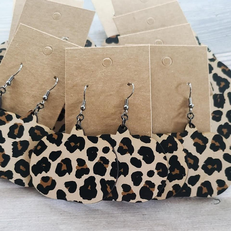 LEOPARD PUMPKIN DANGLES