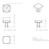 1 3/8" Diameter Square Knob Griffin Collection
