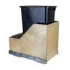 Single 50 Qrt Wood Bottom-Mount Soft-Close Trashcan Rollout for Hinged Doors