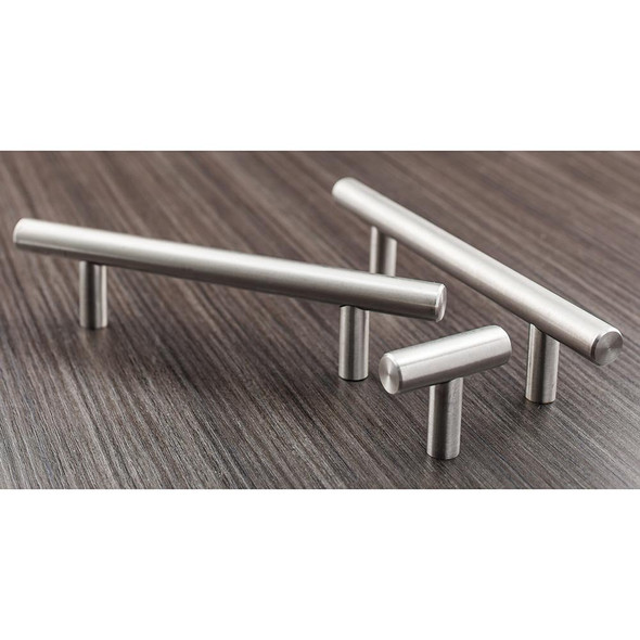 5" Centers Stainless Steel Hollow Bar Pull with Beveled Ends