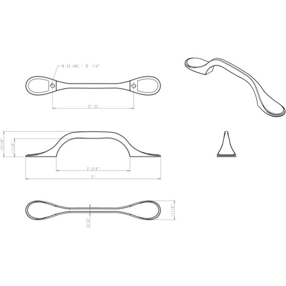 3" Centers Cabinet Pull K9973 Decorative Pulls Collection