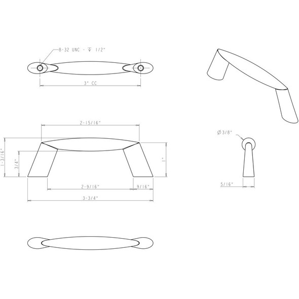 3" Centers Cabinet Pull K7553 Decorative Pulls Collection