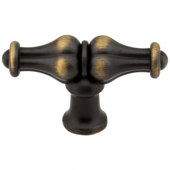 2-1/4"  Brass Bella Cabinet "T" Knob