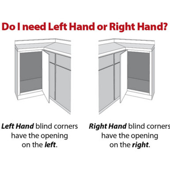 18" Grey and White Blind Corner Swingout for Openings on the Left of the Blind
