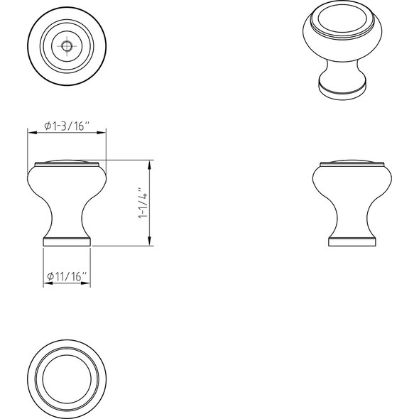 1 1/4" Diameter Cabinet Knobs 3898 Westbury Cabinet Hardware Collection