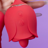 Rose Thrusting Tongue Licking Vibrator SHD-S 9 Modes G-Spot Clit Heat Waterproof