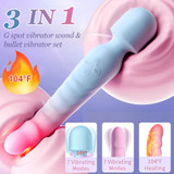 Discover Bliss with the 3-in-1 G-Spot Vibrator Wand & Bullet Set – Your Ultimate Pleasure Companion!