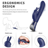Dual Motor Rabbit Vibrator G-Spot & Clitoral Stimulator Waterproof Rechargeable Adult Sex Toy