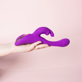 Tongue Licking Rabbit Vibrator for Women 3-in-1 G-Spot Clitoral Triple Stimulation Waterproof USB Rechargeable Adult Sex Toy