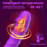Heating Realistic Vibrator 10 Modes Constant Temp 38-42°C IPX6 Waterproof Magnetic Charge