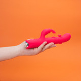3 in 1 Thrusting Rabbit Vibrator 12 Thrust + 12 Vib Modes G-Spot Bunny Ears Waterproof USB Charge