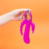 3 in 1 Rabbit Vibrator Beaded Shaft Bunny Ears 10 Vib Modes Waterproof USB Rechargeable