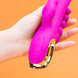 3 in 1 Rabbit Vibrator Beaded Shaft Bunny Ears 10 Vib Modes Waterproof USB Rechargeable