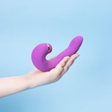 3 in 1 Tongue Licking Sucking G-Spot Vibrator 5 Lick + 5 Pulse + 10 Vib Waterproof USB Charge